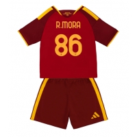 Camiseta AS Roma Rodrigo Mora #86 Primera Equipación Replica 2026-27 para niños mangas cortas (+ Pantalones cortos)